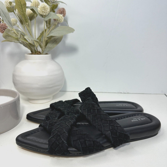 New Rag & Bone Lewis Braided Sandal Suede Pointed-Toe Black Women 36.5/6 NWOB - Picture 4 of 7